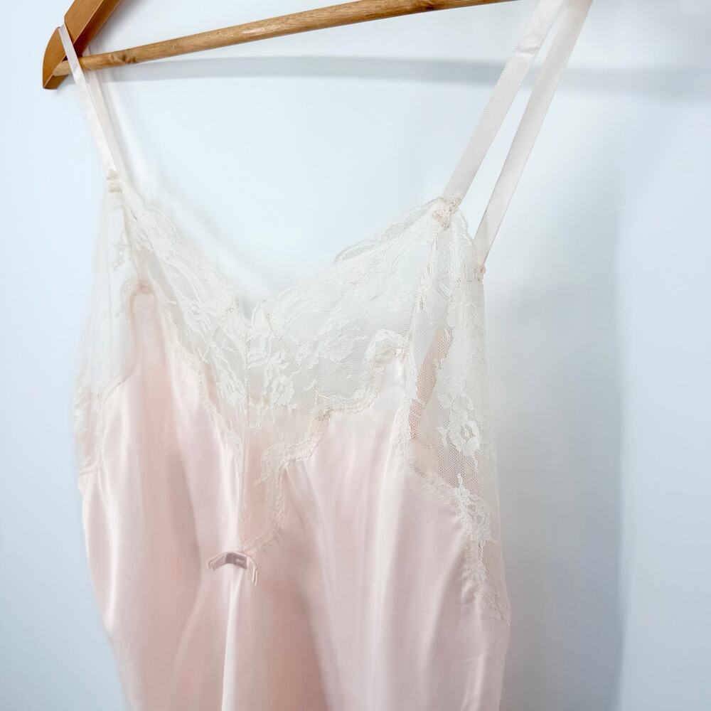 Vtg Barbizon Pink Lace Camisole Satin Lingerie Top Coquette Romantic Balletcore - Picture 6 of 16